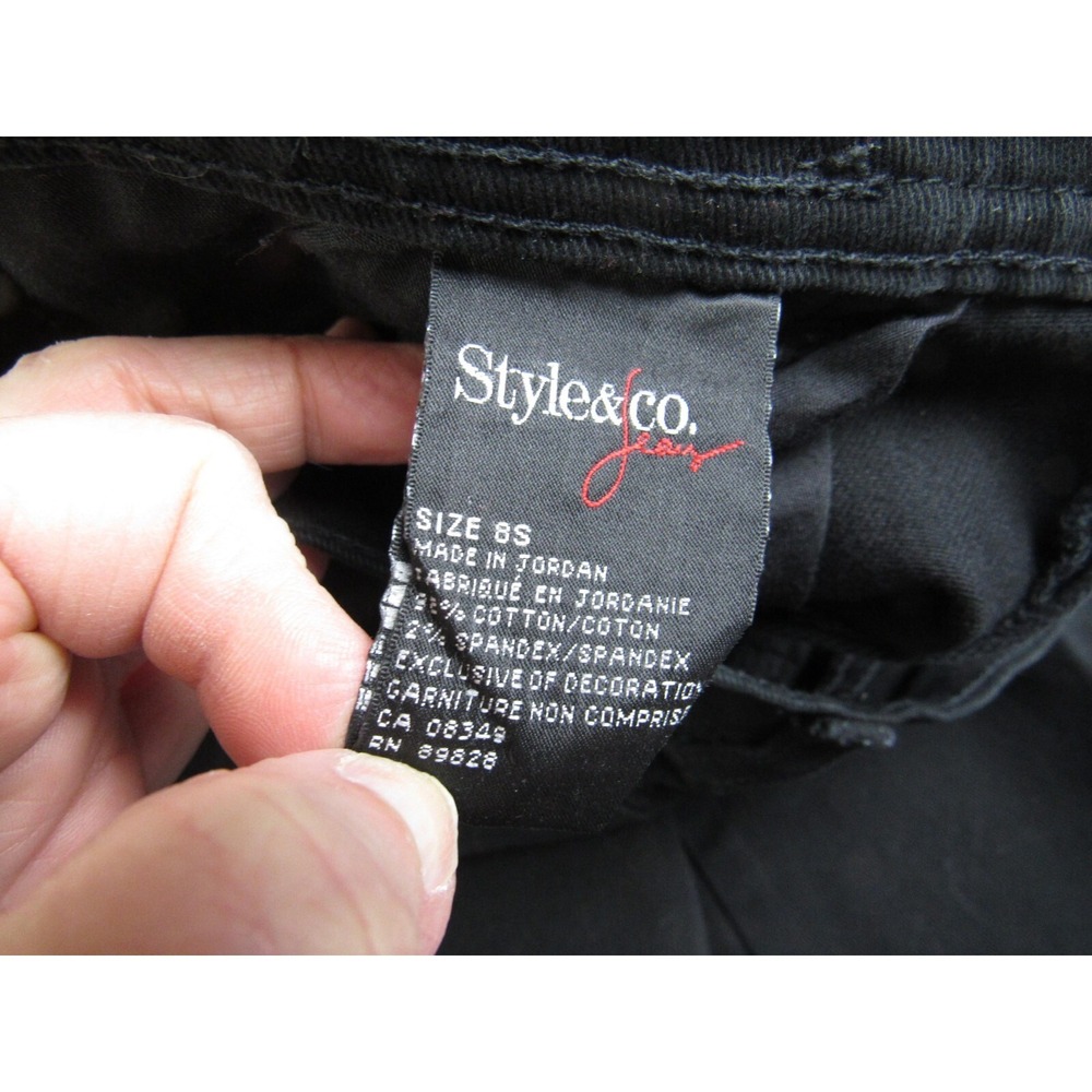 Style & Co Jeans Natural Fit Straight Leg Black Women's Size 8S - Picture 6 of 7